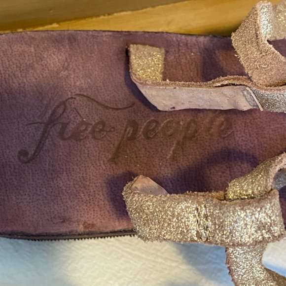 Free People Dahlia Sunkissed Metallic Leather Lace-Up Sandals Size 7 - Picture 5 of 14